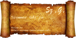 Szommer Géza névjegykártya