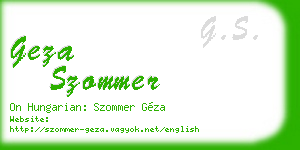 geza szommer business card